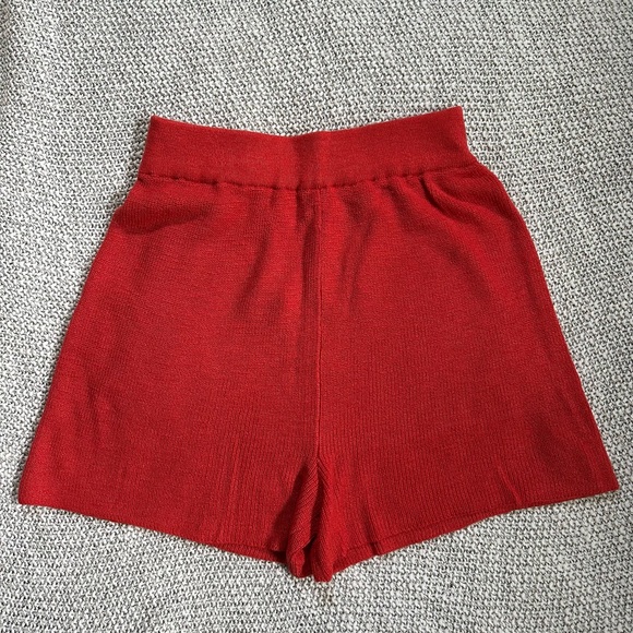 NWOT Free People Beach Malibu Solid Surf Knit Shorts - Red/Orange - Large - Picture 3 of 5
